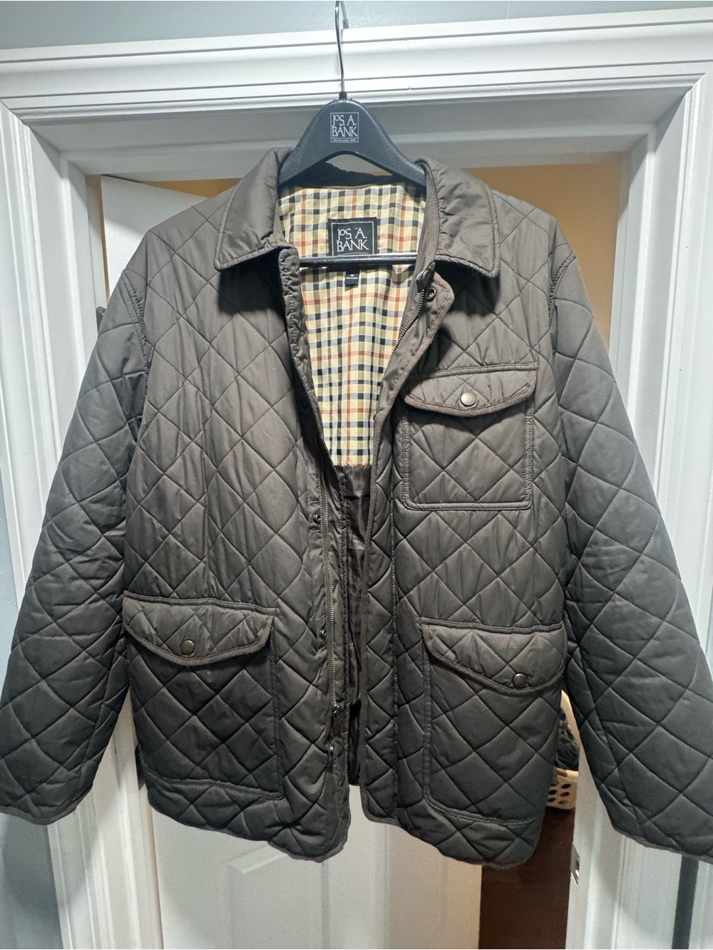 Jos. A. Bank Quilted Dark Brown Lightweight Jacket